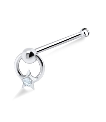 Ring Star Shaped Silver Bone Nose Stud NSKD-445